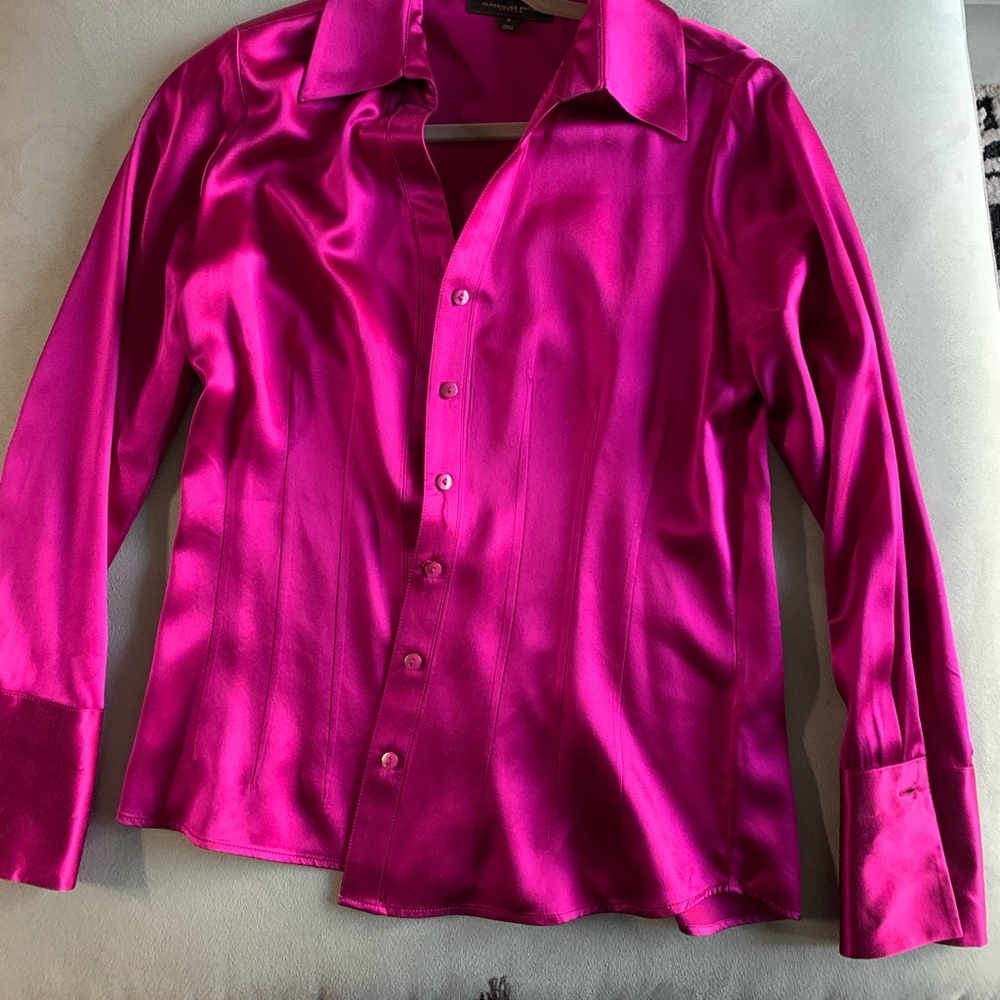 Purple-pink button up dress shirt